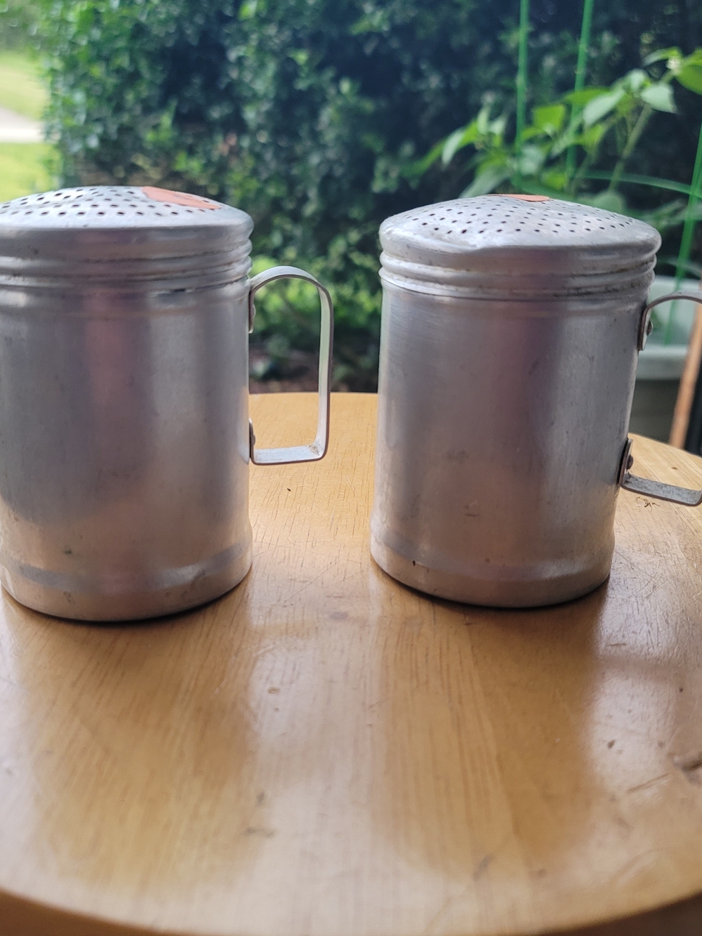Vintage Aluminum Salt and Pepper Shakers - Set of 2